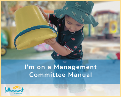 A poster that reads: I'm on a management committee manual