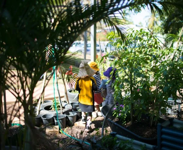 Children playing in nature