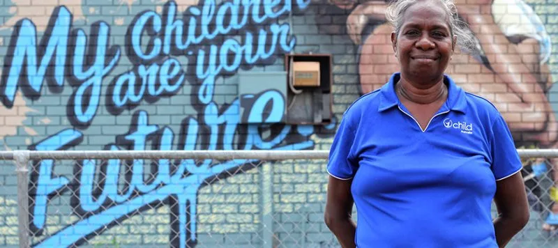 A child australia employee smiles