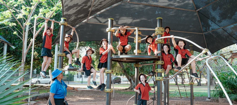 Children playing on the playground